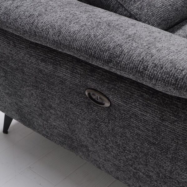 ROMEO Καναπές-Relax, Αριστερή Γωνία,Ύφασμα Γκρι, Αποθ.χώρος, Μία θέση με ηλεκτρική ανάκληση 284x224x76cm - Image 5