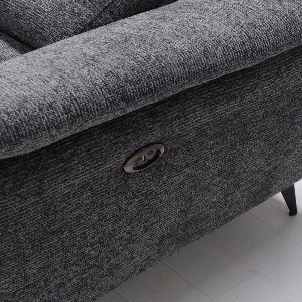 ROMEO Καναπές-Relax, Δεξιά Γωνία,Ύφασμα Γκρι, Αποθ.χώρος, Μία θέση με ηλεκτρική ανάκληση 284x224x76cm - Image 5