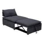 FRANNIE Πολυθρόνα (Καρέκλα) - Κρεβάτι, Σαλονιού-Καθιστικού, Ύφασμα Σκούρο Γκρι 94x114x45 / Κρεβάτι94x194x45cm - Image 4