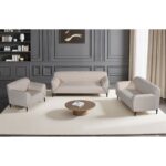 VICTORIA Set Σαλόνι-Καθιστικό Πολυθρόνα-2Θέσιος-3Θέσιος, Ύφασμα Μπεζ 99x82/150x82/198x82 x H79cm - Image 2