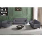 VICTORIA Set Σαλόνι-Καθιστικό Πολυθρόνα-2Θέσιος-3Θέσιος, Ύφασμα Σκούρο Γκρι 99x82/150x82/198x82 x H79cm - Image 2