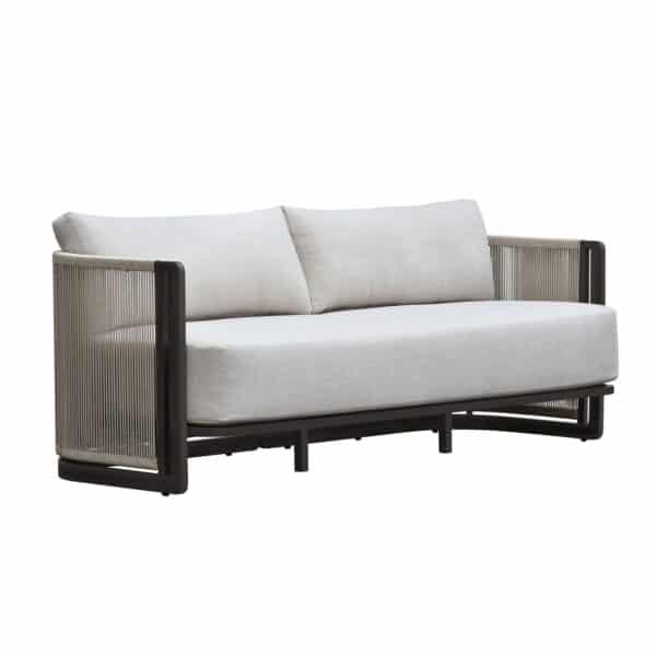 BOSTON Living Set Σαλόνι Καθιστικό Κήπου - Βεράντας Alu Ανθρακί - Μπεζ 204x73x66-72x73x66-130x70x30cm - Image 4