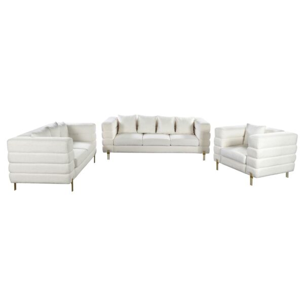 MORRIS Set Σαλόνι - Καθιστικό 3θέσιος + 2θέσιος + Πολυθρόνα Ύφασμα Teddy Άσπρο Set: 3Seater+2Seater+1Seater - Image 2
