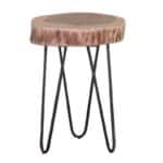 FUEGO Τραπεζάκι Σαλονιού Καθιστικού, Μέταλλο Βαφή Μαύρο, Ξύλο Ακακία Φυσικό +/-35x35x45cm