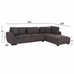 ΓΩΝΙΑΚΟΣ ΚΑΝΑΠΕΣ ΑΝΑΣΤΡΕΨΙΜΟΣ MEDEL HM3288.01 ΓΚΡΙ P.E. ΥΦΑΣΜΑ 290x208x80Υεκ - Image 2