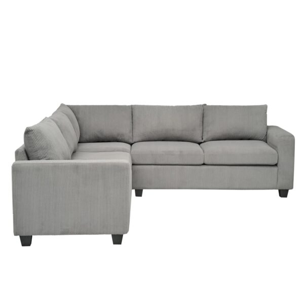ΓΩΝΙΑΚΟΣ ΚΑΝΑΠΕΣ CALDER HM3286.01 ΓΚΡΙ ΥΦΑΣΜΑ 254x254x90x91Υεκ. - Image 3