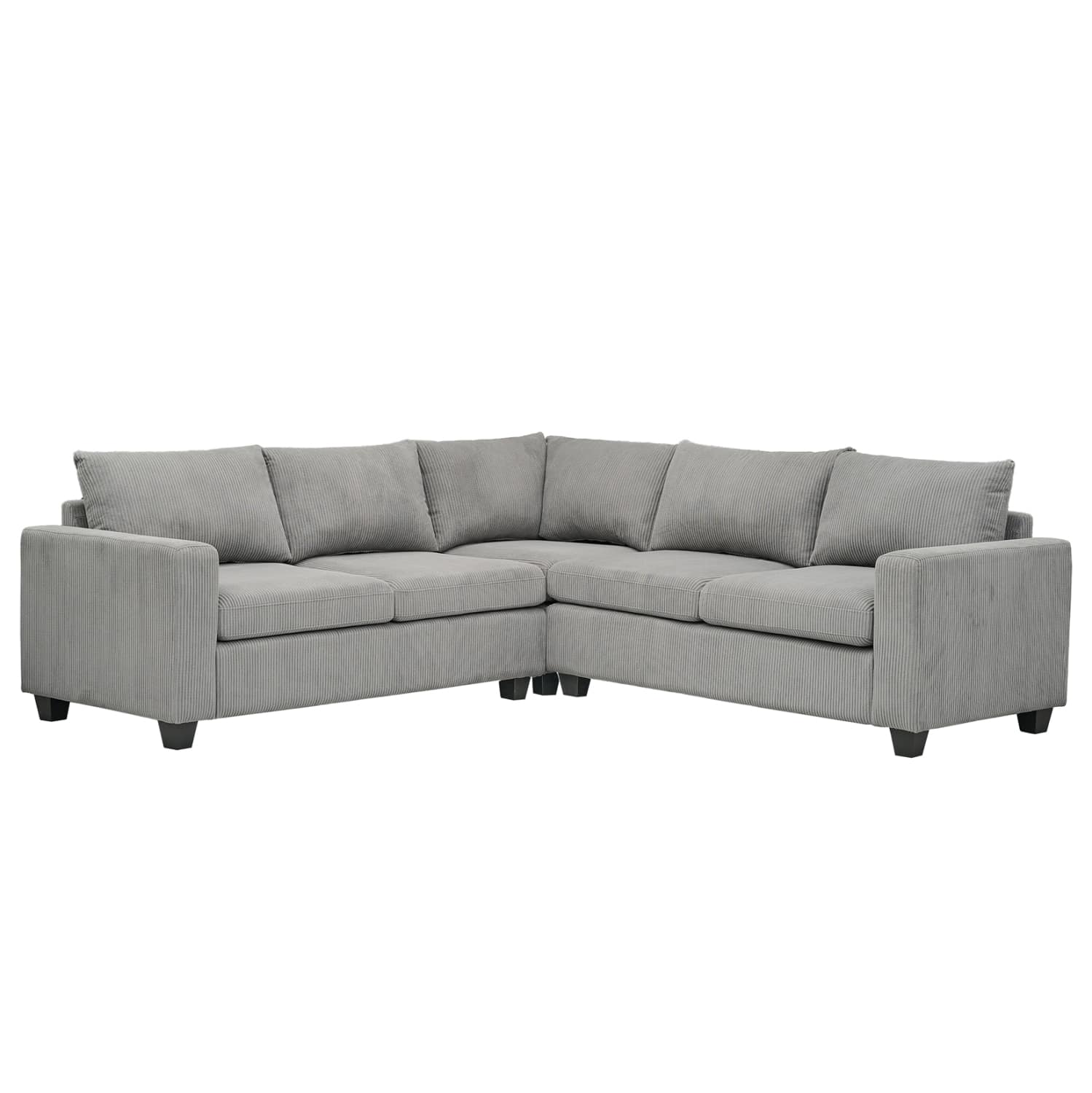 HM3286.01 ΓΩΝΙΑΚΟΣ ΚΑΝΑΠΕΣ CALDER HM3286.01 ΓΚΡΙ ΥΦΑΣΜΑ 254x254x90x91Υεκ. - Image 1