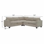 ΓΩΝΙΑΚΟΣ ΚΑΝΑΠΕΣ CALDER HM3286.03 ΜΠΕΖ ΥΦΑΣΜΑ 254x254x91Υεκ. - Image 2