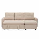 ΓΩΝΙΑΚΟΣ ΚΑΝΑΠΕΣ-ΚΡΕΒΑΤΙ ΑΝΑΣΤΡΕΨΙΜΟΣ SALINO HM3285.03 ΜΠΕΖ ΥΦΑΣΜΑ 213x132x87Yεκ - Image 4