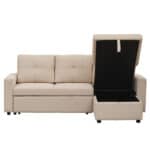 ΓΩΝΙΑΚΟΣ ΚΑΝΑΠΕΣ-ΚΡΕΒΑΤΙ ΑΝΑΣΤΡΕΨΙΜΟΣ SALINO HM3285.03 ΜΠΕΖ ΥΦΑΣΜΑ 213x132x87Yεκ - Image 5