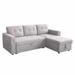 ΓΩΝΙΑΚΟΣ ΚΑΝΑΠΕΣ-ΚΡΕΒΑΤΙ ΑΝΑΣΤΡΕΨΙΜΟΣ SAL HM3310.01 ΓΚΡΙ ΥΦΑΣΜΑ 214x137x83Yεκ