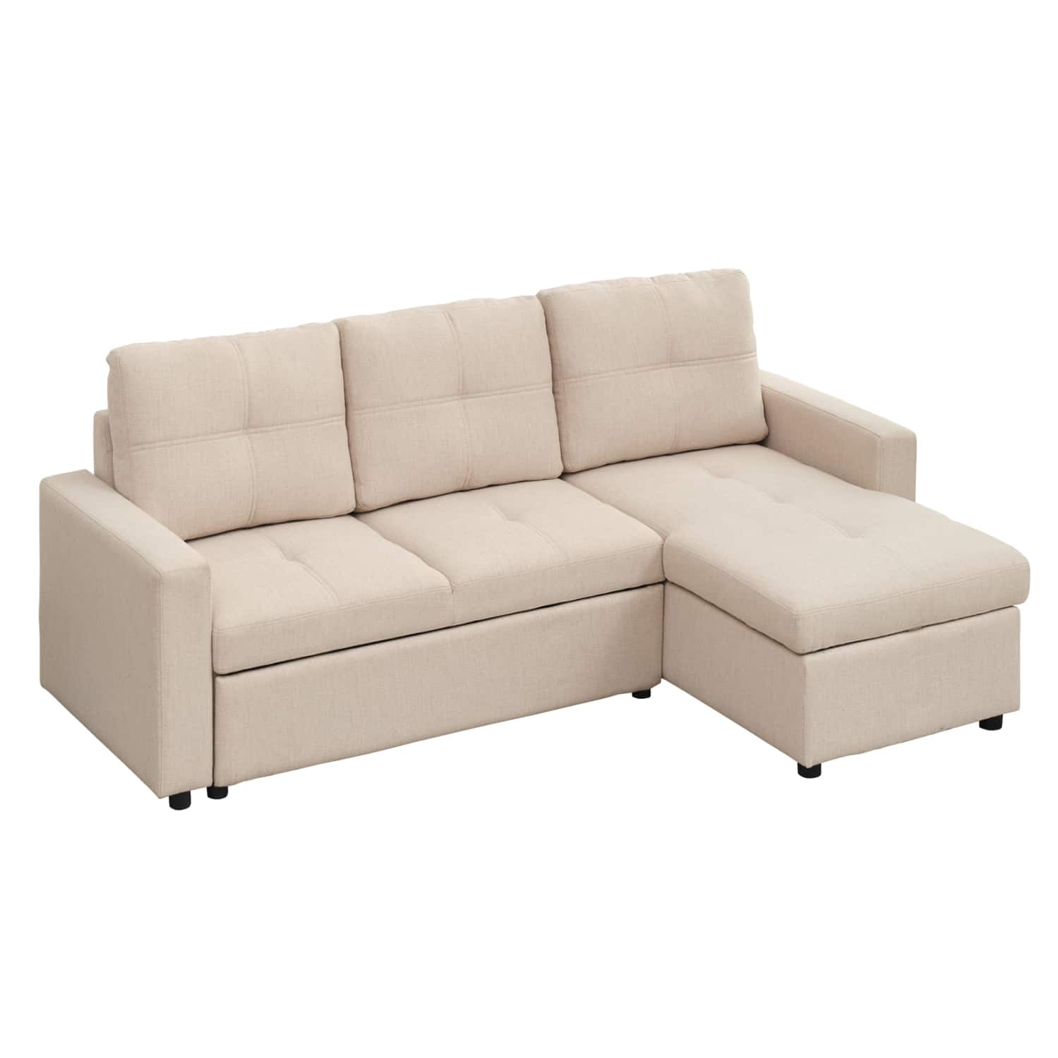 HM3285.03 ΓΩΝΙΑΚΟΣ ΚΑΝΑΠΕΣ-ΚΡΕΒΑΤΙ ΑΝΑΣΤΡΕΨΙΜΟΣ SALINO HM3285.03 ΜΠΕΖ ΥΦΑΣΜΑ 213x132x87Yεκ - Image 1