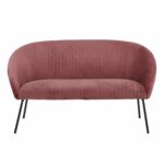 ΚΑΝΑΠΕΣ 2ΘΕΣΙΟΣ JOYCE ΒΕΛΟΥΔΟ ΣΑΠΙΟ ΜΗΛΟ ΚΑΙ ΜΕΤΑΛΛΙΚΑ ΠΟΔΙΑ 142X80X75 HM8548.02 - Image 3