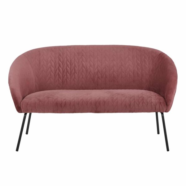 ΚΑΝΑΠΕΣ 2ΘΕΣΙΟΣ JOYCE ΒΕΛΟΥΔΟ ΣΑΠΙΟ ΜΗΛΟ ΚΑΙ ΜΕΤΑΛΛΙΚΑ ΠΟΔΙΑ 142X80X75 HM8548.02 - Image 3