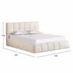 ΚΡΕΒΑΤΙ ΔΙΠΛΟ EDDY HM731.03 ΜΠΕΖ ΜΠΟΥΚΛΕ & ΑΠΟΘΗΚΕΥΤΙΚΟΣ ΧΩΡΟΣ ΓΙΑ  ΣΤΡΩΜΑ 160x200εκ - Image 3