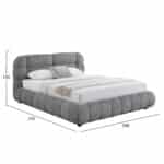 ΚΡΕΒΑΤΙ ΜΕ ΑΠΟΘ.ΧΩΡΟ MOLEN HM730.01 ΓΚΡΙ ΜΠΟΥΚΛΕ ΥΦΑΣΜΑ--ΓΙΑ ΣΤΡΩΜΑ 160x200εκ - Image 3