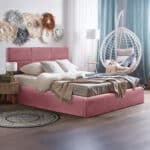 ΚΡΕΒΑΤΙ ΔΙΠΛΟ & ΣΤΡΩΜΑ BRILEY HM21272.02 ΣΑΠΙΟ ΜΗΛΟ ΒΕΛΟΥΔΟ ΜΕ ΑΠΟΘ.ΧΩΡΟ--ΓΙΑ 160x200εκ - Image 2