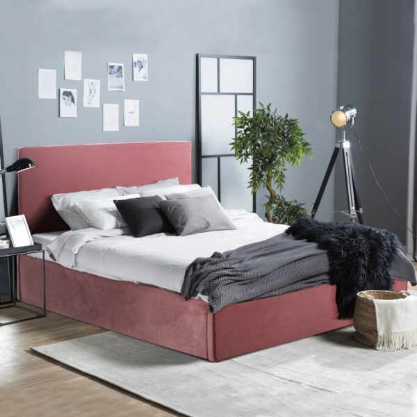 ΚΡΕΒΑΤΙ ΔΙΠΛΟ & ΣΤΡΩΜΑ ALLIE HM21273.02 ΣΑΠΙΟ ΜΗΛΟ ΒΕΛΟΥΔΟ ΜΕ ΑΠΟΘ.ΧΩΡΟ--ΓΙΑ 160x200εκ - Image 2