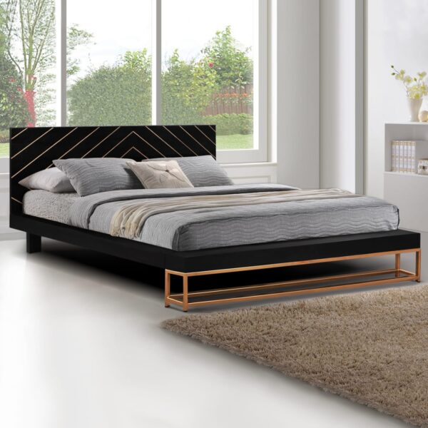 ΚΡΕΒΑΤΙ SHERRI HM8358 ΑΠΟ ΜΑΣΙΦ ΞΥΛΟ MANGO ΜΕ ΜΕΤΑΛΛΙΚΑ ΠΟΔΙΑ 160x200 εκ. - Image 2