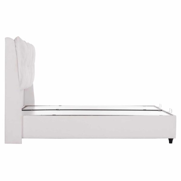 ΚΡEΒΑΤΙ ΜΕ ΑΠΟΘΗΚΕΥΤΙΚΟ ΧΩΡΟ DREAMLET HM716.03 ΛΕΥΚΟ TEDDY ΥΦΑΣΜΑ- ΓΙΑ ΣΤΡΩΜΑ 160x200εκ. - Image 5