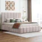 ΚΡΕΒΑΤΙ REMO ΜΕ ΑΠΟΘΗΚΕΥΤΙΚΟ ΧΩΡΟ HM719.10 ΥΦΑΣΜΑ TEDDY ΜΠΕΖ-ΓΙΑ ΣΤΡΩΜΑ 160x200εκ - Image 2