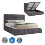 ΚΡΕΒΑΤΙ RAMON ΜΕ ΑΠΟΘ. ΧΩΡΟ HM720.22 ΥΦΑΣΜΑ TEDDY ΓΚΡΙ-ΓΙΑ ΣΤΡΩΜΑ 160x200εκ
