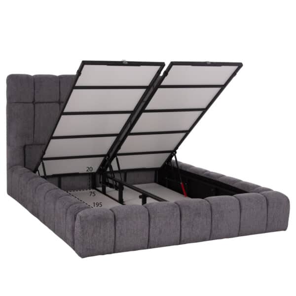 ΚΡΕΒΑΤΙ RAMON ΜΕ ΑΠΟΘ. ΧΩΡΟ HM720.22 ΥΦΑΣΜΑ TEDDY ΓΚΡΙ-ΓΙΑ ΣΤΡΩΜΑ 160x200εκ - Image 6