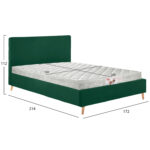 ΚΡΕΒΑΤΙ ΜΕ ΣΤΡΩΜΑ INDRA HM21280.04 ΚΥΠΑΡΙΣΣΙ ΒΕΛΟΥΔΟ--ΓΙΑ 160x200εκ - Image 3