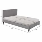 ΚΡΕΒΑΤΙ ΜΕ ΣΤΡΩΜΑ BECCA HM21283.04 ΓΚΡΙ ΥΦΑΣΜΑ--ΓΙΑ 150x200εκ - Image 3