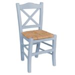 METRO Καρέκλα Οξιά Βαφή Εμποτισμού Λάκα Γκρι, Κάθισμα Ψάθα 43x47x88cm