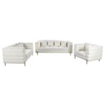 MORRIS Set Σαλόνι - Καθιστικό 3θέσιος + 2θέσιος + Πολυθρόνα Ύφασμα Teddy Άσπρο Set: 3Seater+2Seater+1Seater