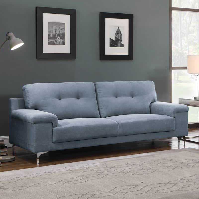 note-kanapes-saloniou-kathistikou-3thesios-yfasma-ble-gkri-enlarge NOTE Kαναπές Σαλονιού - Καθιστικού 3Θέσιος, Ύφασμα Water Repellent Μπλε - Γκρι 211x89x85cm - Image 1