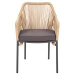 ΠΟΛΥΘΡΟΝΑ ΑΛΟΥΜΙΝΙΟΥ LOKKI HM5855.02 ΑΝΘΡΑΚΙ ΜΕ ΣΧΟΙΝΙ WICKER PE 56x66x82Υ εκ. - Image 3