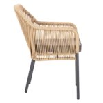 ΠΟΛΥΘΡΟΝΑ ΑΛΟΥΜΙΝΙΟΥ LOKKI HM5855.02 ΑΝΘΡΑΚΙ ΜΕ ΣΧΟΙΝΙ WICKER PE 56x66x82Υ εκ. - Image 4