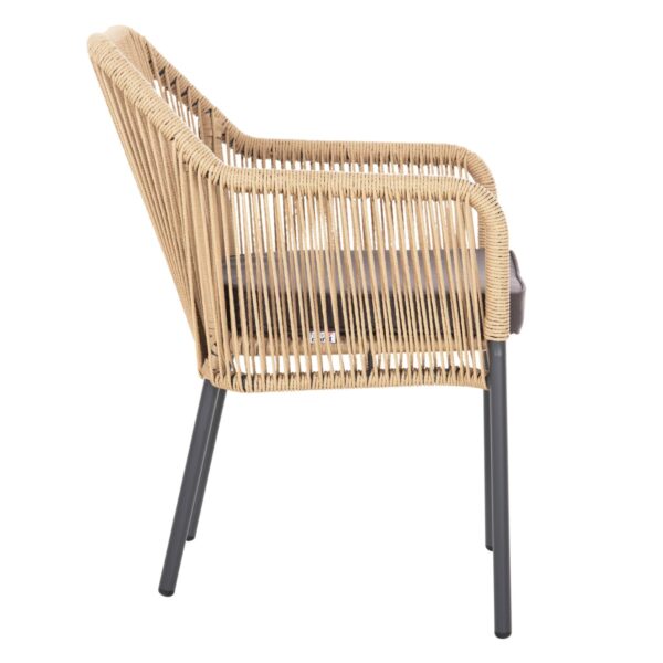 ΠΟΛΥΘΡΟΝΑ ΑΛΟΥΜΙΝΙΟΥ LOKKI HM5855.02 ΑΝΘΡΑΚΙ ΜΕ ΣΧΟΙΝΙ WICKER PE 56x66x82Υ εκ. - Image 4