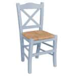 METRO Καρέκλα Οξιά Βαφή Εμποτισμού Λάκα Γκρι, Κάθισμα Ψάθα 43x47x88cm - Image 2