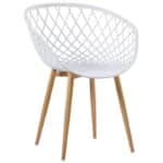 REX Πολυθρόνα-Pro Μέταλλο Βαφή Φυσικό, PP-UV Άσπρο 62x56x80cm