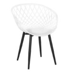 REX Πολυθρόνα-Pro Μέταλλo Βαφή Μαύρο, PP-UV Άσπρο 62x56x80cm