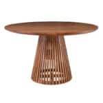 RIM Τραπέζι Ροτόντα Τραπεζαρίας, Ξύλο Μασίφ Ακακία Απόχρωση Φυσικό Φ130cm H.76cm