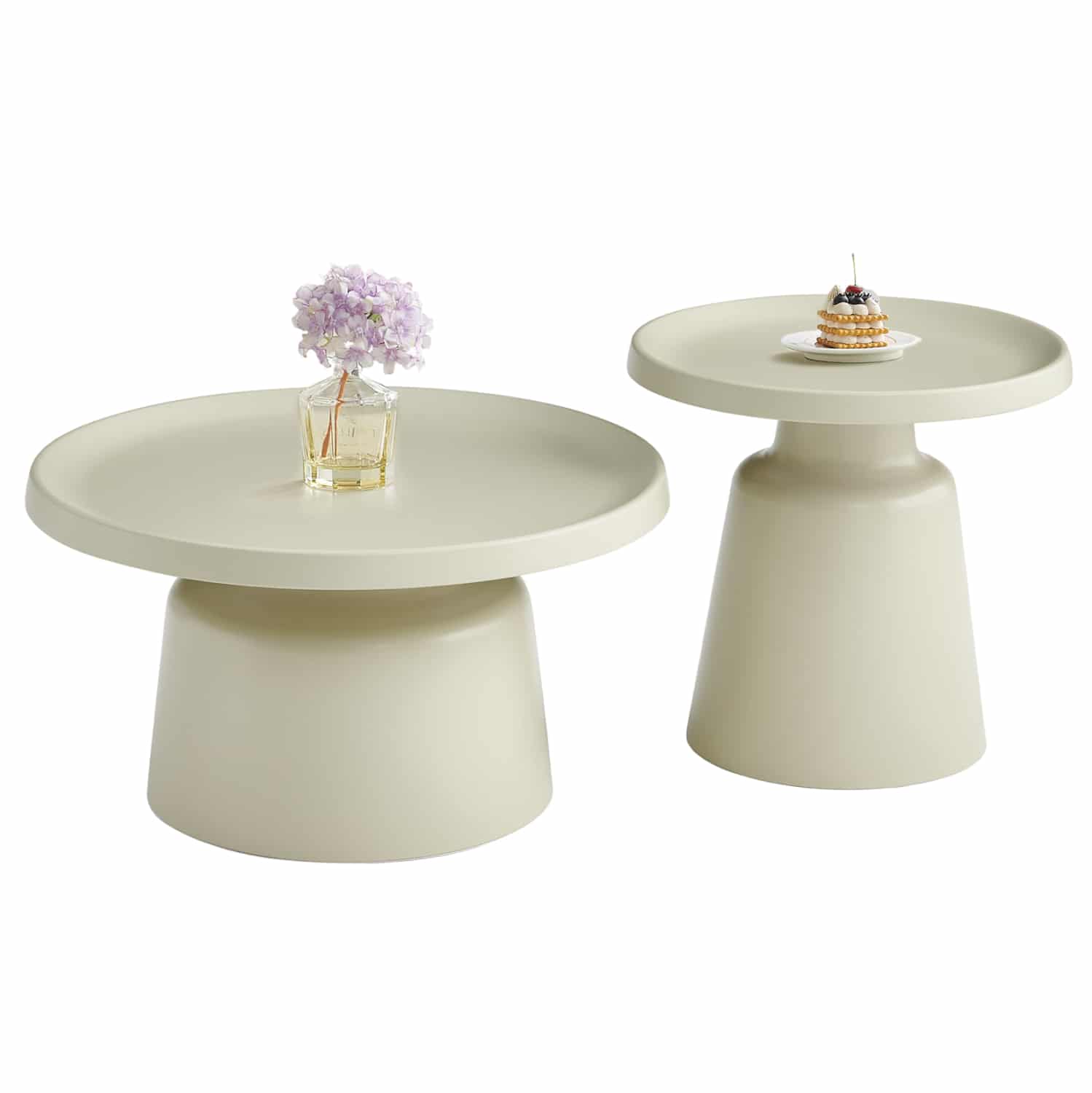 HM18304.04 ΣΕΤ 2 ΤΡΑΠΕΖΙΑ ΣΑΛΟΝΙΟΥ RINKON2 HM18304.04 ΜΕΤΑΛΛΟ ΣΕ ΣΑΜΠΑΝΙ Φ50εκ & Φ70εκ - Image 1