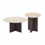 ΣΕΤ 2ΤΜΧ ΤΡΑΠΕΖΙΑ ΣΑΛΟΝΙΟΥ SKY HM21263 ΚΕΡΑΜΙΚΟ TOP ΟΨΗ ΤΡΑΒΕΡΤΙΝΑΣ-MDF ΒΑΣΗ ΚΑΦΕ