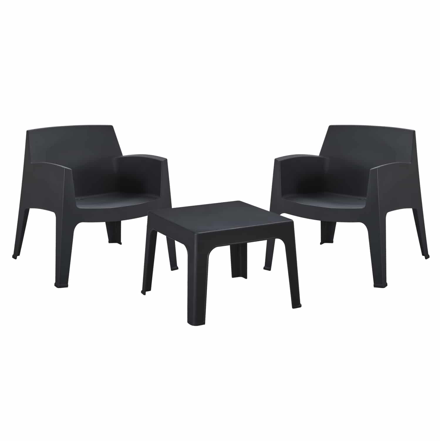 HM21274.02 ΣΕΤ LOUNGE 3ΤΜΧ SLEEK HM21274.02 ΜΑΥΡΟ ΠΟΛΥΠΡΟΠΥΛΕΝΙΟ - Image 1