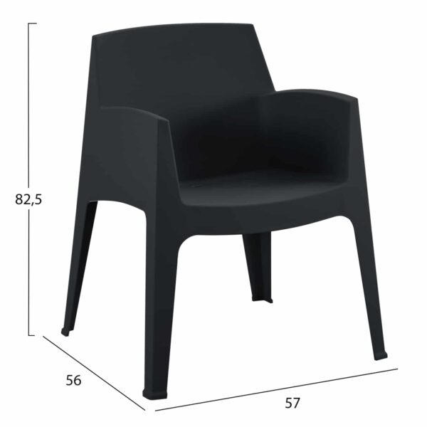ΣΕΤ 3ΤΜΧ ΠΟΛΥΠΡΟΠΥΛΕΝΙΟΥ SLEEK HM21267.02 ΤΡΑΠΕΖΑΚΙ & 2 ΠΟΛΥΘΡΟΝΕΣ-ΜΑΥΡΟ - Image 2