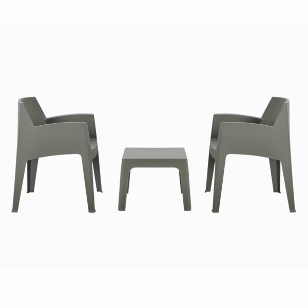 ΣΕΤ 3ΤΜΧ ΠΟΛΥΠΡΟΠΥΛΕΝΙΟΥ SLEEK HM21267.05 ΤΡΑΠΕΖΑΚΙ & 2 ΠΟΛΥΘΡΟΝΕΣ-DARK OLIVE GREEN - Image 2