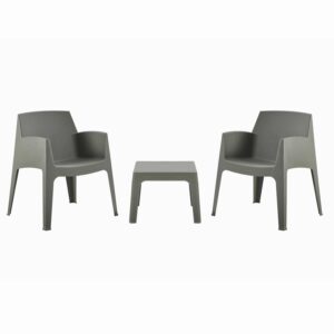 ΣΕΤ 3ΤΜΧ ΠΟΛΥΠΡΟΠΥΛΕΝΙΟΥ SLEEK HM21267.05 ΤΡΑΠΕΖΑΚΙ & 2 ΠΟΛΥΘΡΟΝΕΣ-DARK OLIVE GREEN