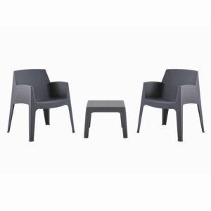 ΣΕΤ 3ΤΜΧ ΠΟΛΥΠΡΟΠΥΛΕΝΙΟΥ SLEEK HM21267.10 ΤΡΑΠΕΖΑΚΙ & 2 ΠΟΛΥΘΡΟΝΕΣ-ΓΚΡΙ
