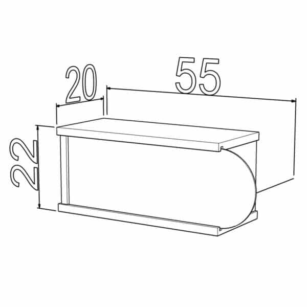 ΣΕΤ ΡΑΦΙΑ ΤΟΙΧΟΥ 2ΤΜΧ ΜΕΛΑΜΙΝΗΣ SILLIA HM9192.02 SONAMA ΕΚΡΟΥ 55x20x22Y εκ. - Image 2