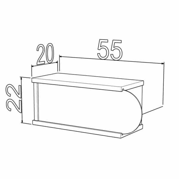 ΣΕΤ ΡΑΦΙΑ ΤΟΙΧΟΥ 2ΤΜΧ ΜΕΛΑΜΙΝΗΣ SILLIA HM9192.03 ΛΕΥΚΟ ΕΚΡΟΥ 55x20x22Y εκ. - Image 2