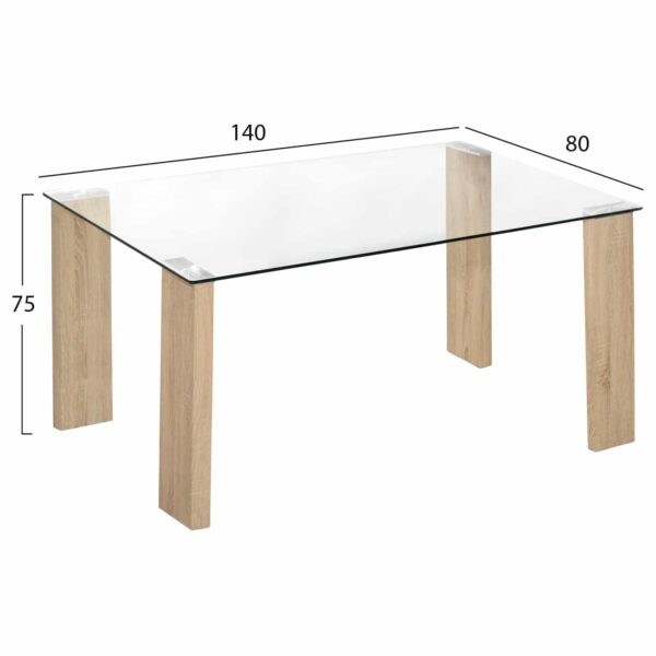 ΣΕΤ ΤΡΑΠΕΖΑΡΙΑΣ 5ΤΜΧ LEOMOR HM21270.01 ΤΡΑΠΕΖΙ & 4 ΚΑΡΕΚΛΕΣ - ΜΠΕΖ ΥΦΑΣΜΑ - Image 2