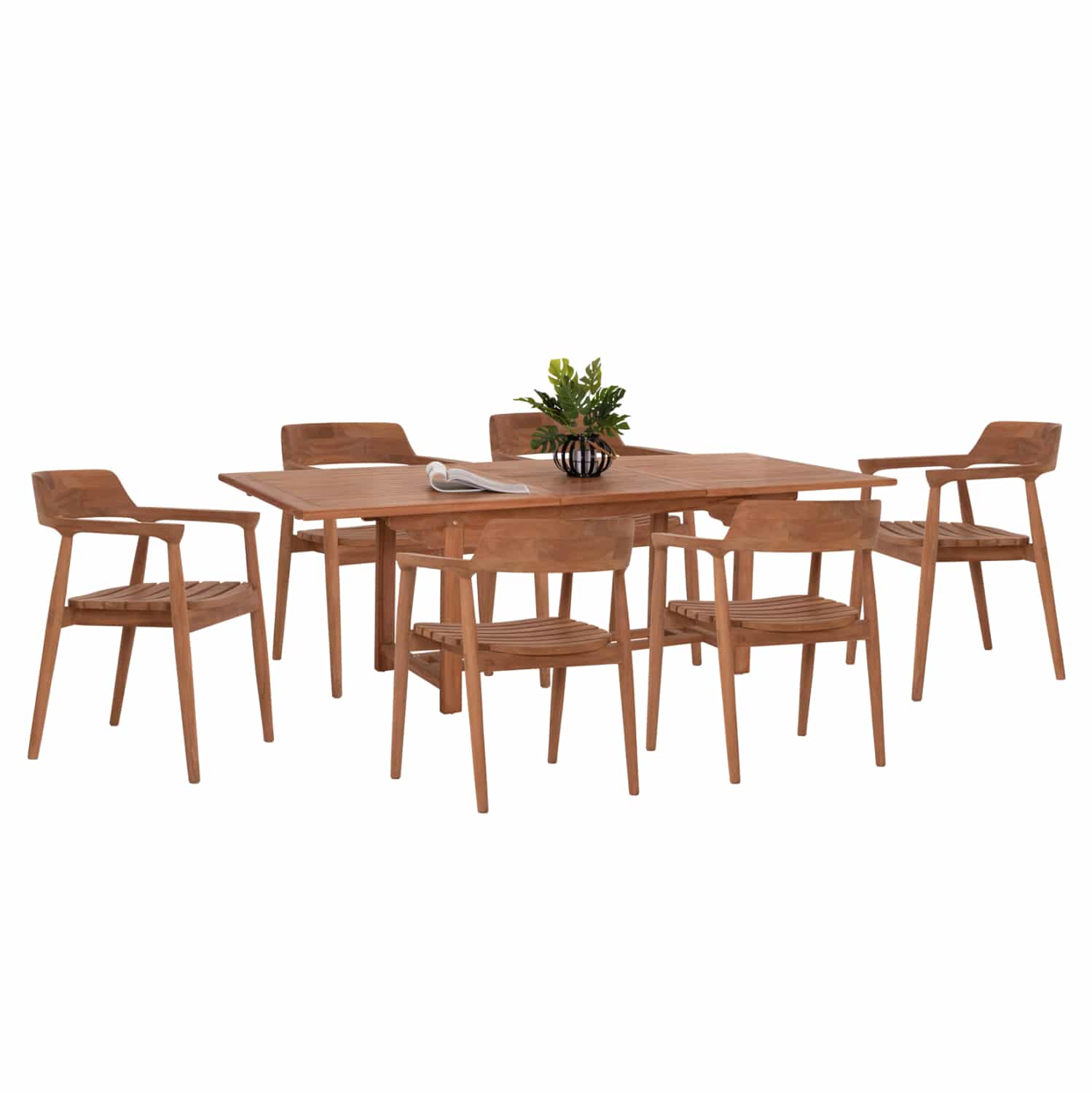 HM21291 ΣΕΤ ΤΡΑΠΕΖΑΡΙΑΣ FREM HM21291 ΤΡΑΠΕΖΙ & 6 ΠΟΛΥΘΡΟΝΕΣ---ΤΕΑΚ ΞΥΛΟ - Image 1